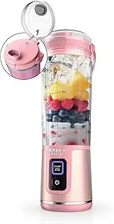 [NINJA] Blast Portable Blender, Cordless, 18oz. Vessel, Personal Blender For-Shakes and Smoothies, BPA Free, Leakproof-Lid and Sip Spout, USB-C Rechargeable, Dishwasher Safe Parts, Tinted Pink, BC151PK