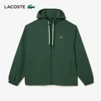 在飛比找momo購物網優惠-【LACOSTE】男裝-短版可拆兜帽夾克(深綠色)