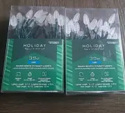 2)light Strings 35LED Battery Operated C3 Warm White Green wire TIMER NIP INDR