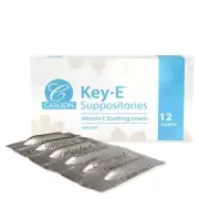 Carlso Key-E Suppositories 30 IU Vitamin E Suppository Vaginal & Rectal12 Count