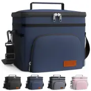 Insulated Lunch Box for Men & Women - Leak-Proof Cooler Lunch Bag with 4 Pock...
