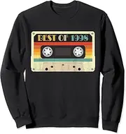 [X.Style] Best of 1998 25th Birthday Cassette Tape Vintage Sweatshirt ds988 Sweatshirt (S) Black