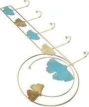 Homoyoyo Wall Mounted Coat Rack with Hooks Decorative Ginkgo Leaf Key Holder for Entryway Living Room and Dressing Rooms Durable Construction Easy Installation Elegant Design