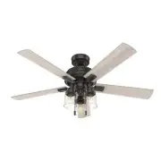 Hunter 52" Hartland Ceiling Fan with LED Light & Pull Chain Industrial Farmhouse