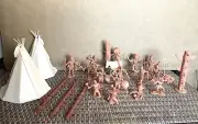 Vintage Marx Fort Apache Playset Parts - Indians & Access. W/ Marx Toy Marks