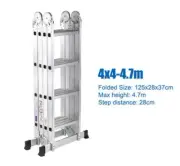 4.7Meter Long Aluminium Folding Ladder Step Extension Multi Purpose Platform