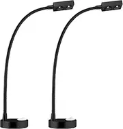 Dream Lighting 12V LED Reading Book Wall Bedside Map Light Caravan Campervan Motorhome RV Boat Marine Flexible Black Aluminum Stalk 2 PCS Pack