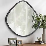 AOAOPQ Irregular Wall Mirror Large Asymmetrical Mirror Arch Funky Modern Decorative Abstract Mirror for Vertical or Horizontal Hanging 48 x 50 cm Black