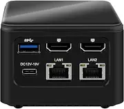 HUNSN Mini PC, HTPC, Desktop Computer, Windows 11 Pro or Linux Ubuntu, Intel N100, BJ02, Wi-Fi 6, BT 5.2, 2 x I226-V LAN, Type-C 12-19V, 2 x HDMI, 3 x USB3.0, Type-C, TF, 8GB LPDDR5 RAM, 512G SSD