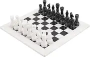 RADICALn 15 Inches Handmade White and Black Weighted Full Chess Game Set - Staunton and Ambassador Style Marble Tournament Chess Sets for Adults
