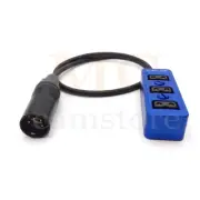 XLR 4Pin Male to 3 Port D-Tap Female Hub Adapter Splitter for ARRI/RED/SONY