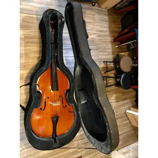 【又昇樂器】嚴選二手 Double Bass 低音大提琴 含輕量硬盒 附滾輪 可拖行