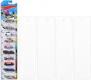 [Tapeera] Model Car Display Case Wall Mount - Holds Up to 50 Cars - Compatible with Hot Wheels Matchbox Packaged Cars - Diecast Blister Packed Toy Car Organizer Display Shelf Rack Wall Storage (5-Pack)