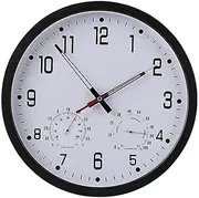 Garden Clocks Outdoor Waterproof, Precise Mute Ornament with Temperature and Humidity for The Garden Wall Mounted, B