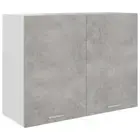 Wooden Kitchen Hanging Cabinet Shelf Storage Cupboard Concrete Grey 80x31x60cm
