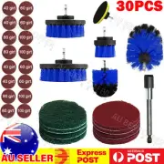 30PCS Drill Brush Power Scrubber Attachment Set Tub Cleaning Grout carpet AU