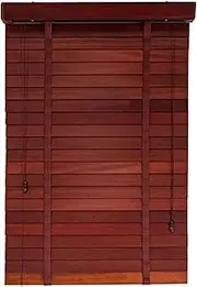 Wooden Venetian Blinds 120x120cm, Horizontal Blinds, Solid Wood Window Blinds, Blackout Venetian Blinds, Privacy Roller Shades, Light-Adjustable, for Interior and Exterior