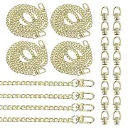 31.5" Flat Purse Chain 8 Pack Light Gold Purse Strap Handbag Chains with D-Rings
