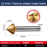 16.5mm Titanium plated single blade chamfer 90degree deburring chamfer Drill bit