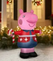 Peppa Pig Christmas Inflatable 4.5 Feet with Candy Cane Gemmy NEW