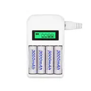 Palo C907W 4 Slots Smart Intelligent Charger For AA / AAA NiCd NiMh Battery LCD Display 3100 AU
