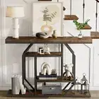 4-Tier Large Vintage Console Table Ultra Long Entryway Sofa Storage Table Hallwa