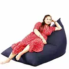 Bean Bag Cover XXXL Triangle Lounger in Denim Finish, (Without Fillers)