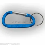 2 Medium Carabiner Keychain Backpack Belt Camping Survival Kit - Light Blue