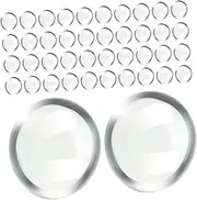 BELLIFFY 200pcs Clear Glass Pebbles for Fish Tank Decoration Transparent Flat Beads for Vase Filler Creative DIY Craft Stones for Aquarium Landscaping and Floral Arrangements