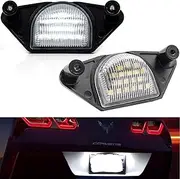 Xenon White LED License Plate Lights for Chevrolet Corvette C4 C5 C6 Camaro Impala Monte Lumina SSR S10 Beretta C1500/C2500/C3500 Pontiac GMC Rear License Plate Lamps with Can-bus Error Free