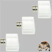 Heyshapeing 3 Pack Transparent Jumping Spider Feeding Dishes - Tiny Food and Water Bowls for Jumping Spiders, Tarantulas, and Other Small Pets