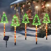 Solar Christmas Pathway Lights Outdoor Decorations, Xmas Tree Lights Waterproof LED Garden 5-Pack