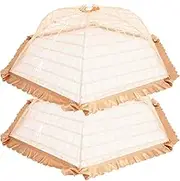 HONMEET 1pc Lace Food Protector Umbrella Table Cover for Outdoor Picnics Bbqs Elegant Vegetable Shield Insect Fly Prevention