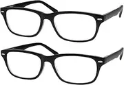 [grinderPUNCH] 2 Pairs Deluxe Reading Glasses Slim Classic Style Spring Hinge Readers