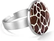 [FVQL] Adjustable Ring for Boys, Animal giraffe texture abstract