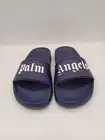 NEW Palm Angels Kids Logo Pool Slides - Navy Blue/ White Size 12K