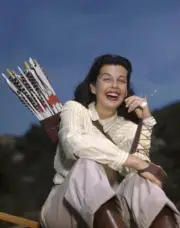 Gail Russell Stunning Vivid Color portrait with quiver arrows 1946 Old Photo
