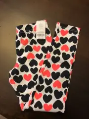 Girls Carter’s Ling Leggings NWT Black & Peach hearts Size 12