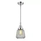 Innovations Chatham 9.1" Mini Pendant, LED, PC/CL/Ribbed - 447-1S-PC-G142-LED