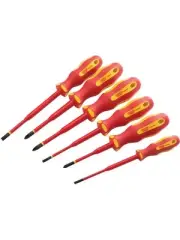 Draper Tools Ergo Plus Slimline VDE Approved Insulated Screwdrivers 6Pcs (02167)