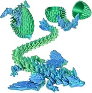 Winged Dragon Surprise Dragon Egg 3D Printed Collectible Toys Gifts for Kids Adults Fantastic Creatures Figures for Stocking Christmas Easter Birthdays Home Shelf Décor (Christmas Green, Medium)