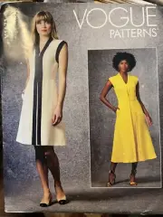 Vogue V1671 Misses 14 to 22 Semi Fitted Lined Dress UNCUT Sewing Pattern