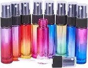 BENECREAT 9 Packs 10ml Rainbow Color Glass Spray Bottle Refillable Fine Mist Spray Bottle for Perfume Essential Oil