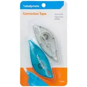 Studymate Correction Tape 5mm x 6m White/Blue 2 Pack
