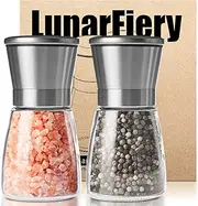 Salt and Pepper Grinder Set, Adjustable Coarseness Salt Shakers, Premium Ceramic Glass Body Salt and Pepper Mills [Without Spice Content]