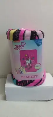 JOJO SIWA UNICORN SHINE PLUSH BLANTET 62''X90'' PINK FACTORY SEALED NEVER OPEN