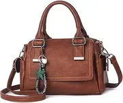 NICOLE & DORIS Women Top Handle Bag Vintage Handbags Ladies Cross Body Shoulder Bags Multiple Pockets Messenger Satchel Purse Bag Small Diagonal Bag PU Leather