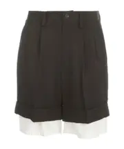 layered tailored shorts 1,2 Black