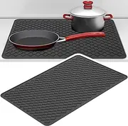 Silicone Stove Top Covers for Electric Stove,Extra Large Glass Cooktop Protector,Heat Resistant Electric Stove Protector Mat with Raised Edge,Reusable Cooktop Oven Mat for Flat Stove Top Home(black)