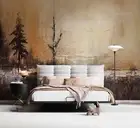 3D Abstract Landscape Painting Self-adhesive Removeable Wallpaper Wall Mural